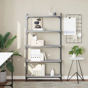 Libreria 5 Ripiani-Scaffale per Libri-Mobile di Stoccaggio Grigio Sonoma 80x30x154cm Legno Multistrato