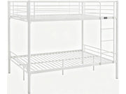 Letto a castello matrimoniale "Adam" con rete a molle - 140 x 190 cm - Bianco