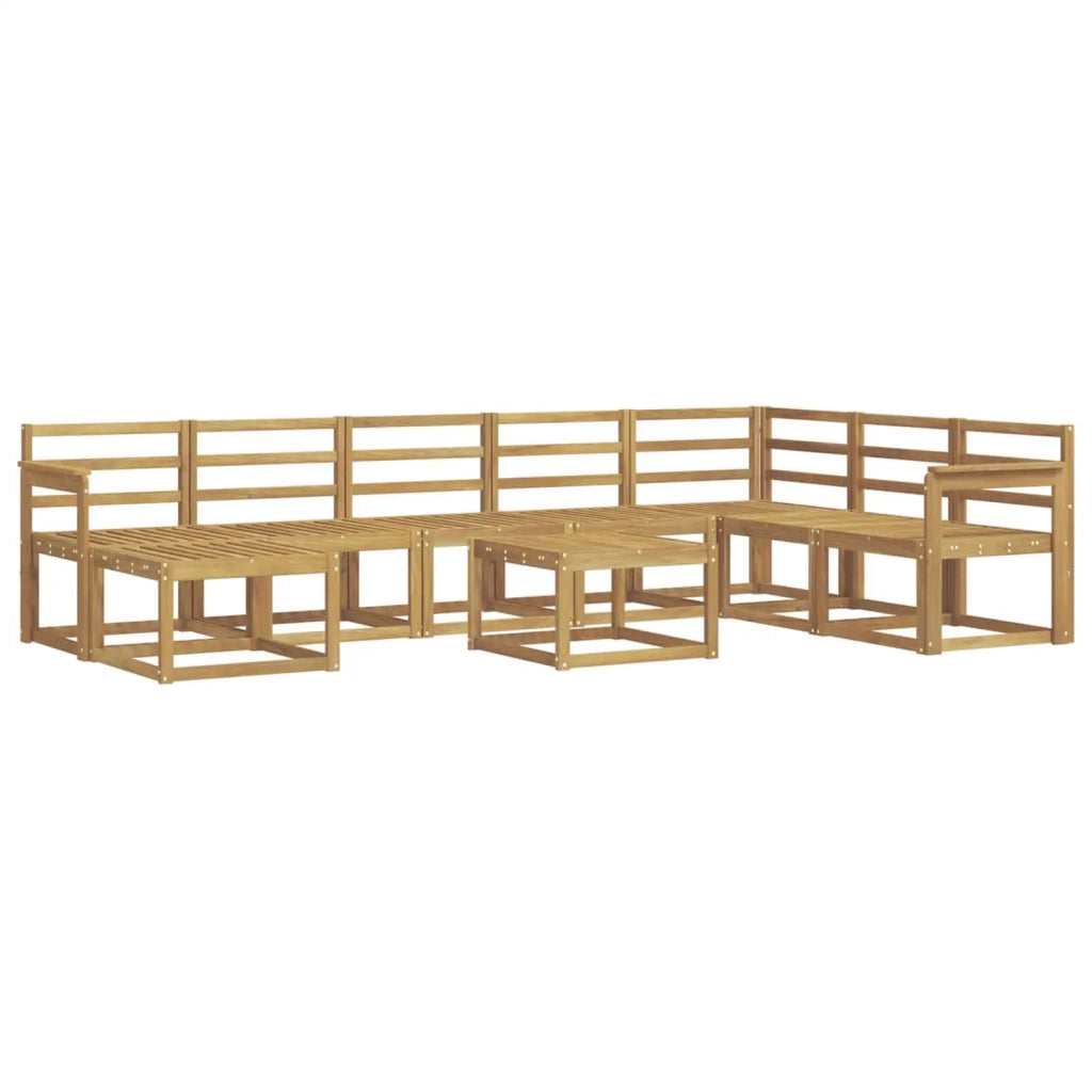 Set di divani da esterno 9 pcs Bianco Legno di Acacia Massello 3388073