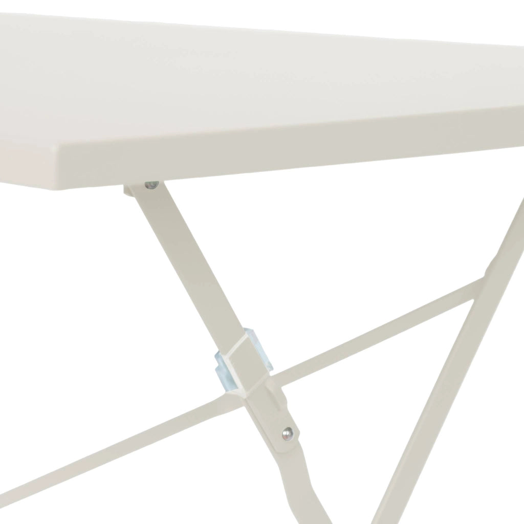 Set tavolo da giardino pieghevole in acciaio con 4 sedie, 110cm, beige