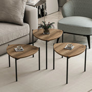 Carro, Tavolino da Salotto set 3 Pezzi, 45x45x45h cm Marrone Noce