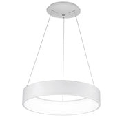 CHOPIN - Sospensione tonda LED 60W 6580lm 3000K IP20 in metallo bianco - Rossini Group - Lampada a sospensione per interni dal design moderno