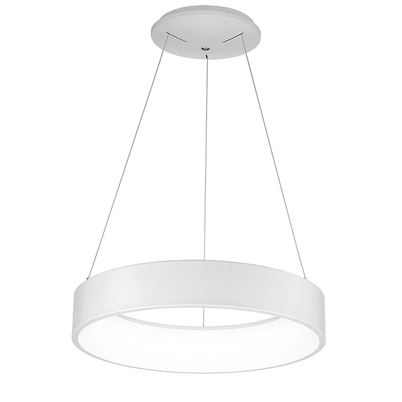 CHOPIN - Sospensione tonda LED 60W 6580lm 3000K IP20 in metallo bianco - Rossini Group - Lampada a sospensione per interni dal design moderno