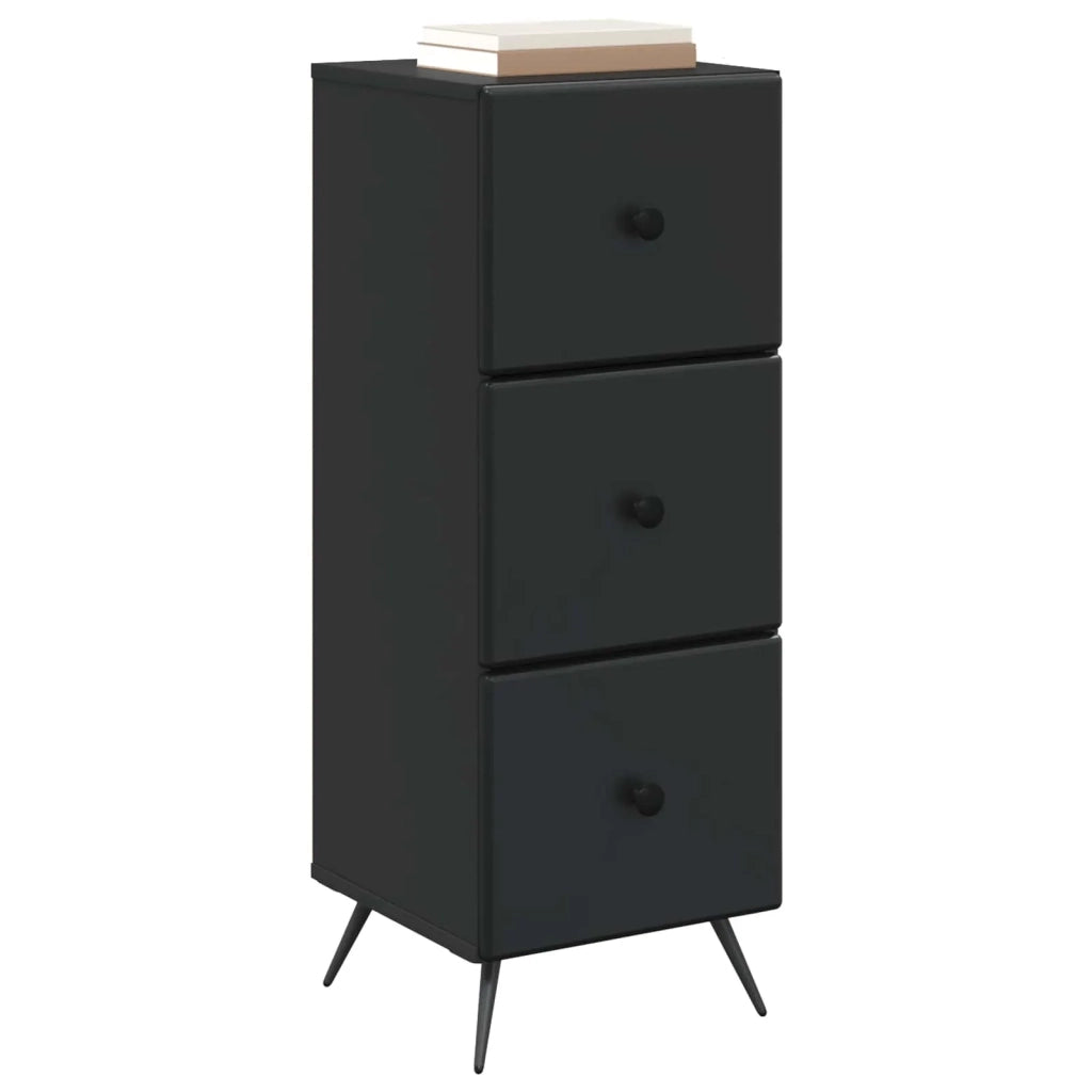 Mobile con Cassetti Nero 33 x 34,5 x 90 cm Legno ingegnerizzato