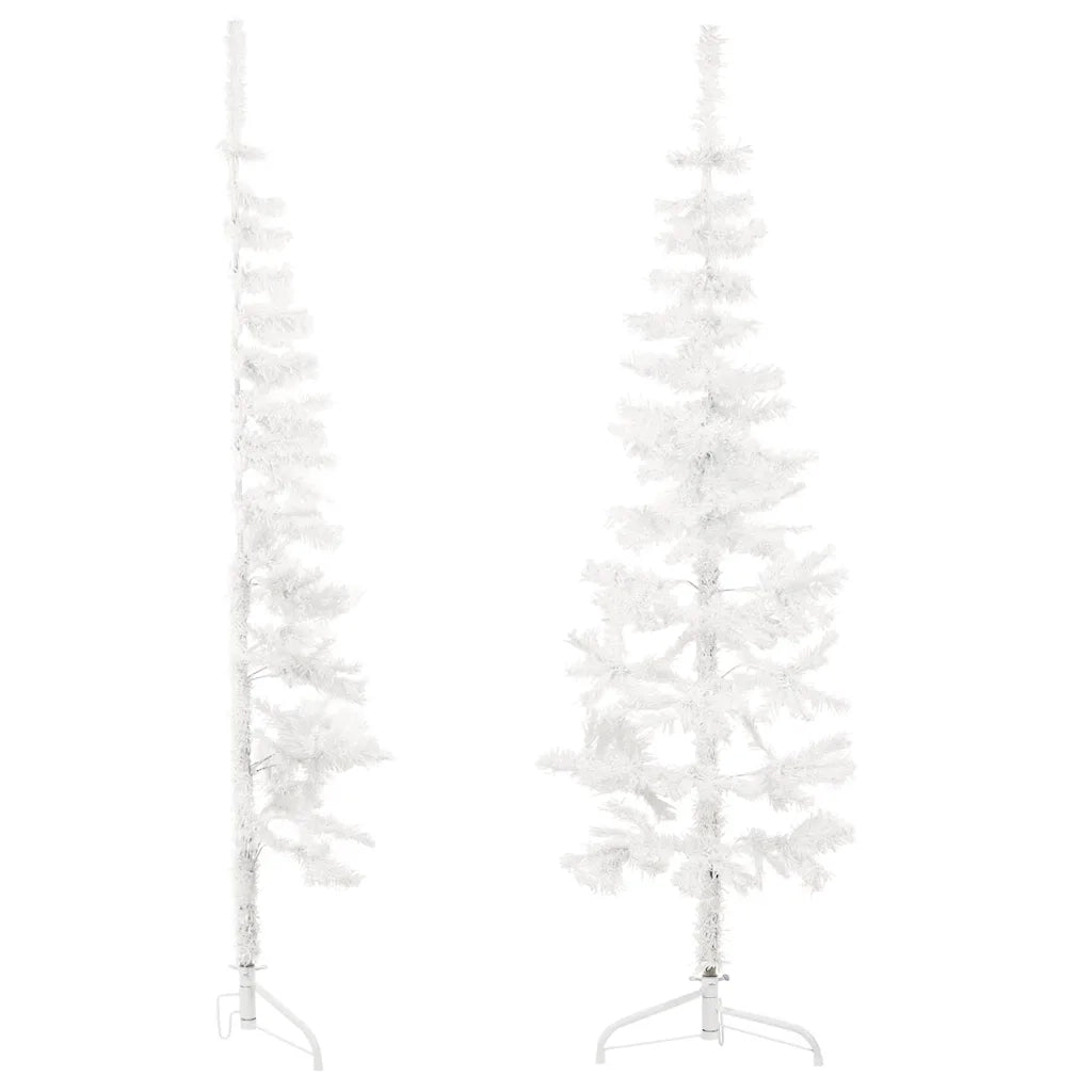Albero Natale | Decorazioni natalizie Artificiale Sottile a Met¨¤ Supporto Bianco 120 cm