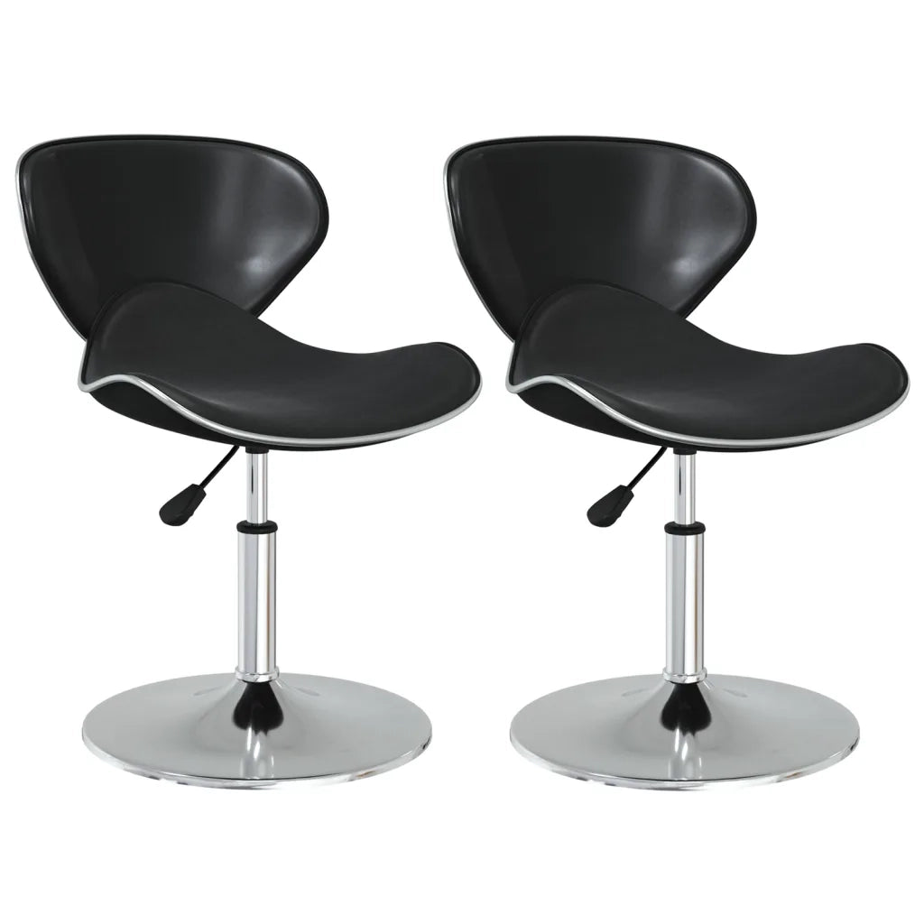 Sedie da Pranzo 2 pz Nere in Similpelle 335120