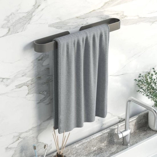 Sostegno per Asciugamano Bagno in Alluminio, Senza Forare, Sostegno per Asciugamano Autoadesivo, Raccordo per Asciugamano per Bagno, Cucina, Balcone, 40 cm, Resistente all'Ossido