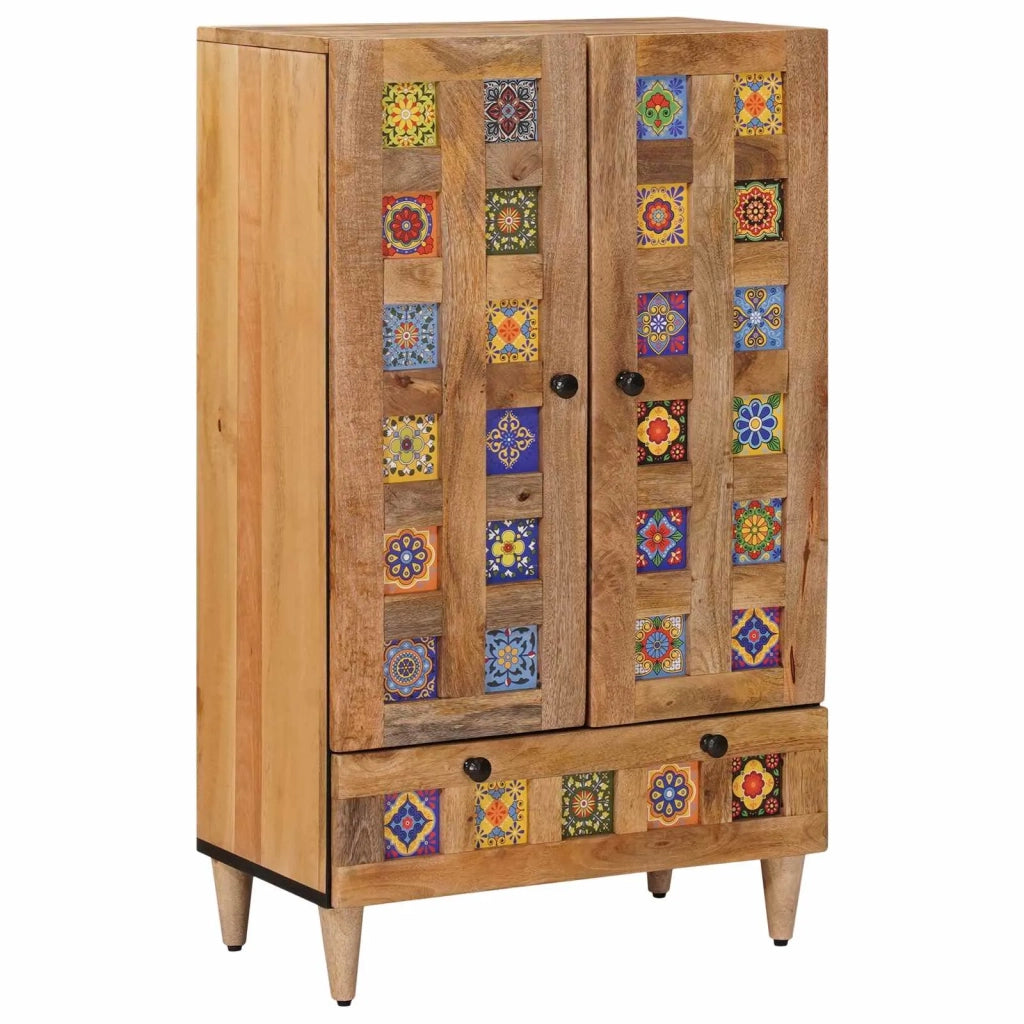 Credenza Naturale 60 x 33,5 x 100 cm Legno di mango massello