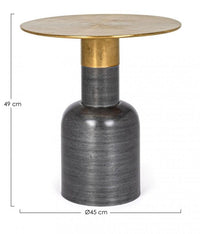 Tavolino Basso Ø45x49 cm in Acciaio