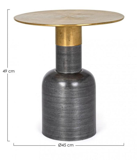 Tavolino Basso Ø45x49 cm in Acciaio