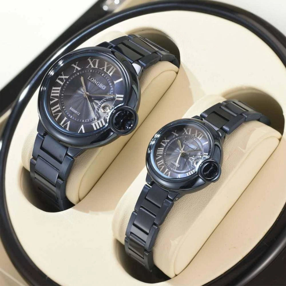Trade Shop - Orologio Polso Uomo Donna Longbo 80771 Quarzo Calendario Impermeabile Moda Nero -