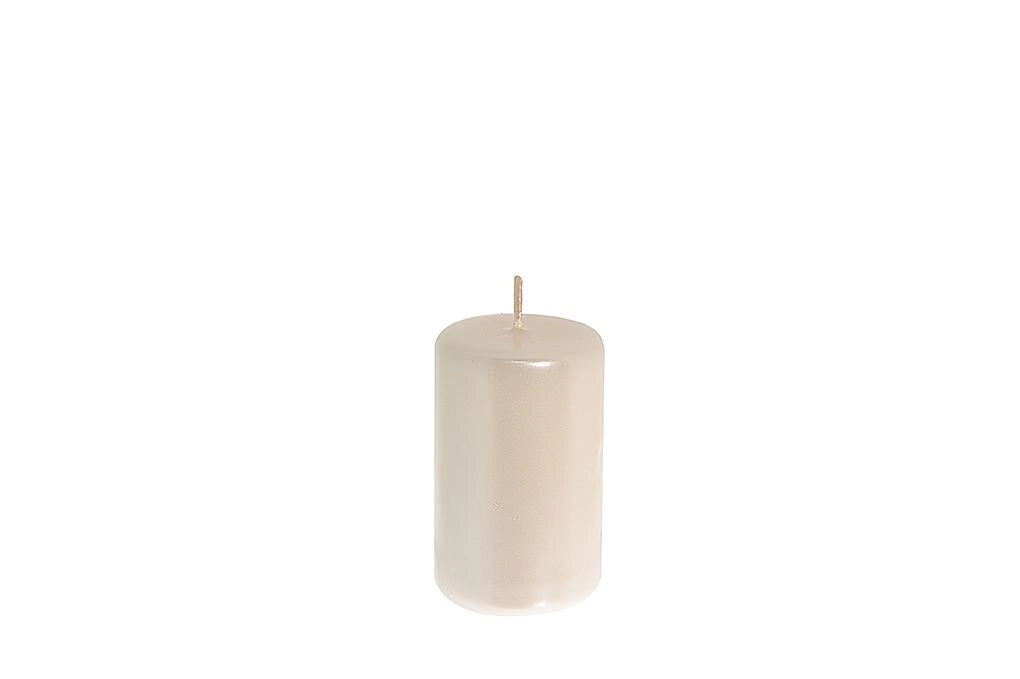 Candela pillar “lucid” madreperla h 7,5 cm