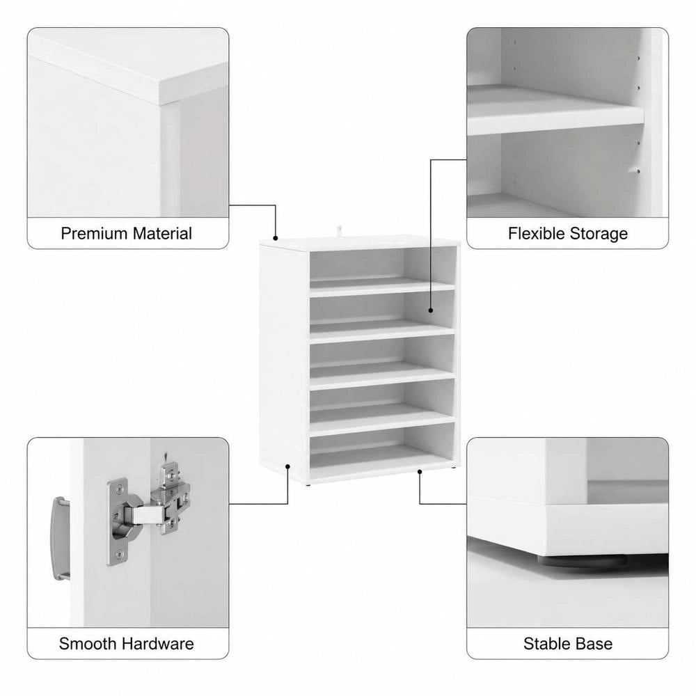 Shoe Cabinet White 60x35x70 Cm Wood-based Material