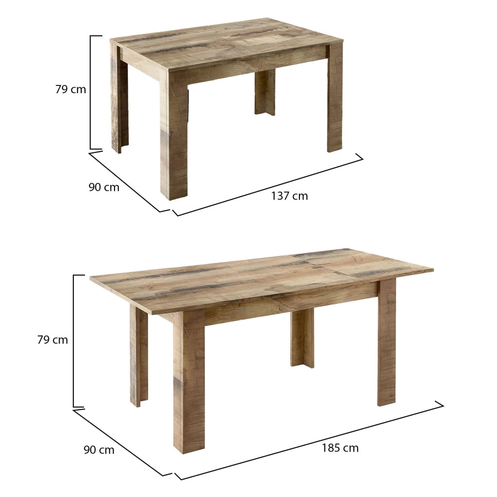 Takumi, Tavolo Allungabile Allungabile Made in Italy, 90x137x79h cm Marrone Acacia