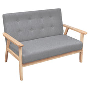 Set di Divano | Divano da soggiorno | Sofa 2 pz in Tessuto Grigio Chiaro