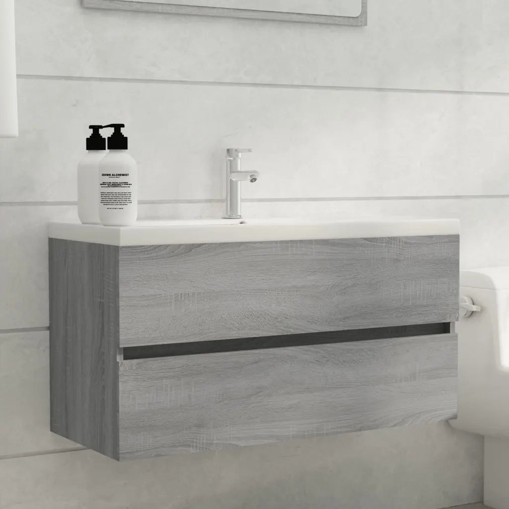 Mobile SottoLavabo | Armadio Lavabo Grigio Sonoma 90x38,5x45cm Legno Multistrato