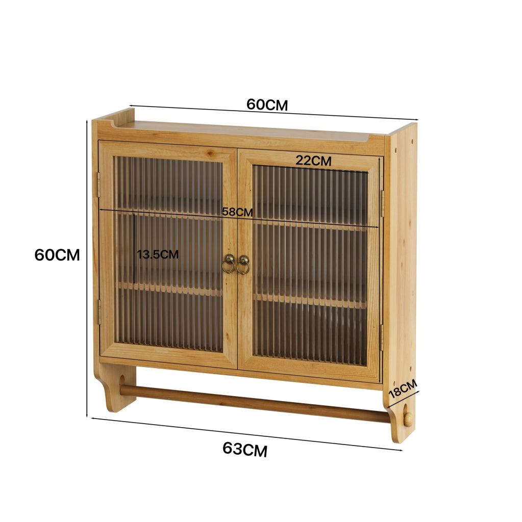 Credenza vintage da parete con doppia anta e ripiani