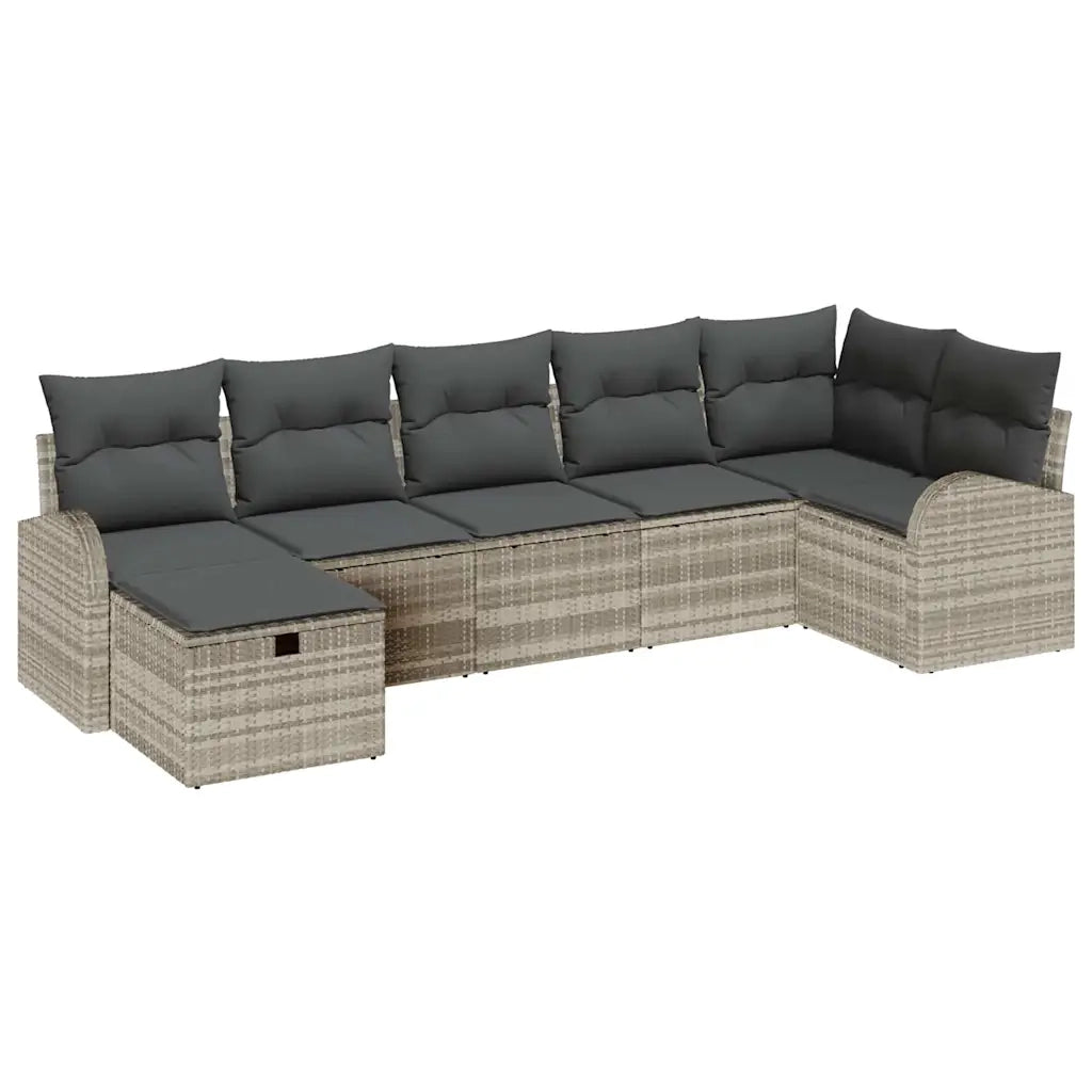 Set di divani con cuscino Grigio chiaro polyrattan 3359101