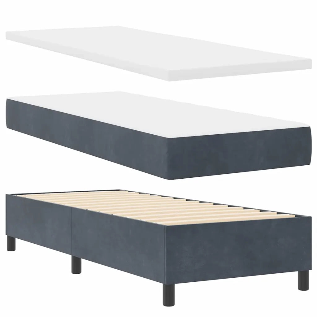 Letto a Sorgente LED Grigio scuro 80 x 200 cm Tessuto 3343209