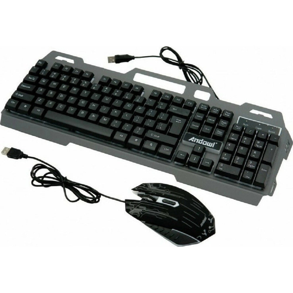 Trade Shop - Set Tastiera Mouse Da Gioco Tasti Retroilluminati Rgb Lingua Inglese Usa Q808 -