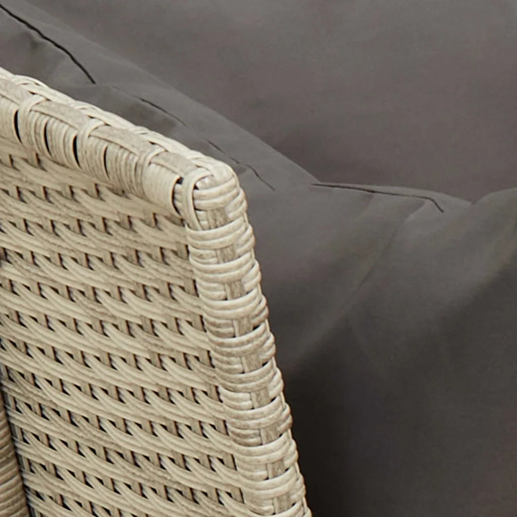 vidaXL Divano da Giardino con Cuscini in Polyrattan Grigio Chiaro