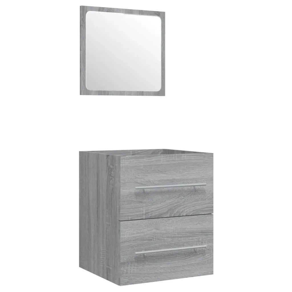 Mobile Bagno e Lavabo Integrato Grigio Sonoma Legno Multistrato cod mxl 63100