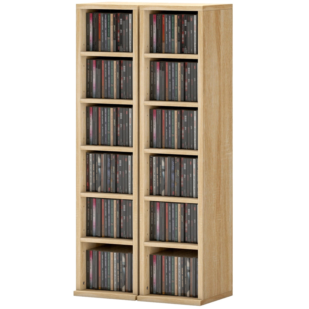 Libreria per CD e DVD 12 Ripiani Aggiustabili ¨C zephmum ¨C Robe 21x22,5x88,5 cm