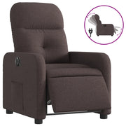 Poltrona | Sedia Relax Elettrica Reclinabile Marrone Scuro in Tessuto
