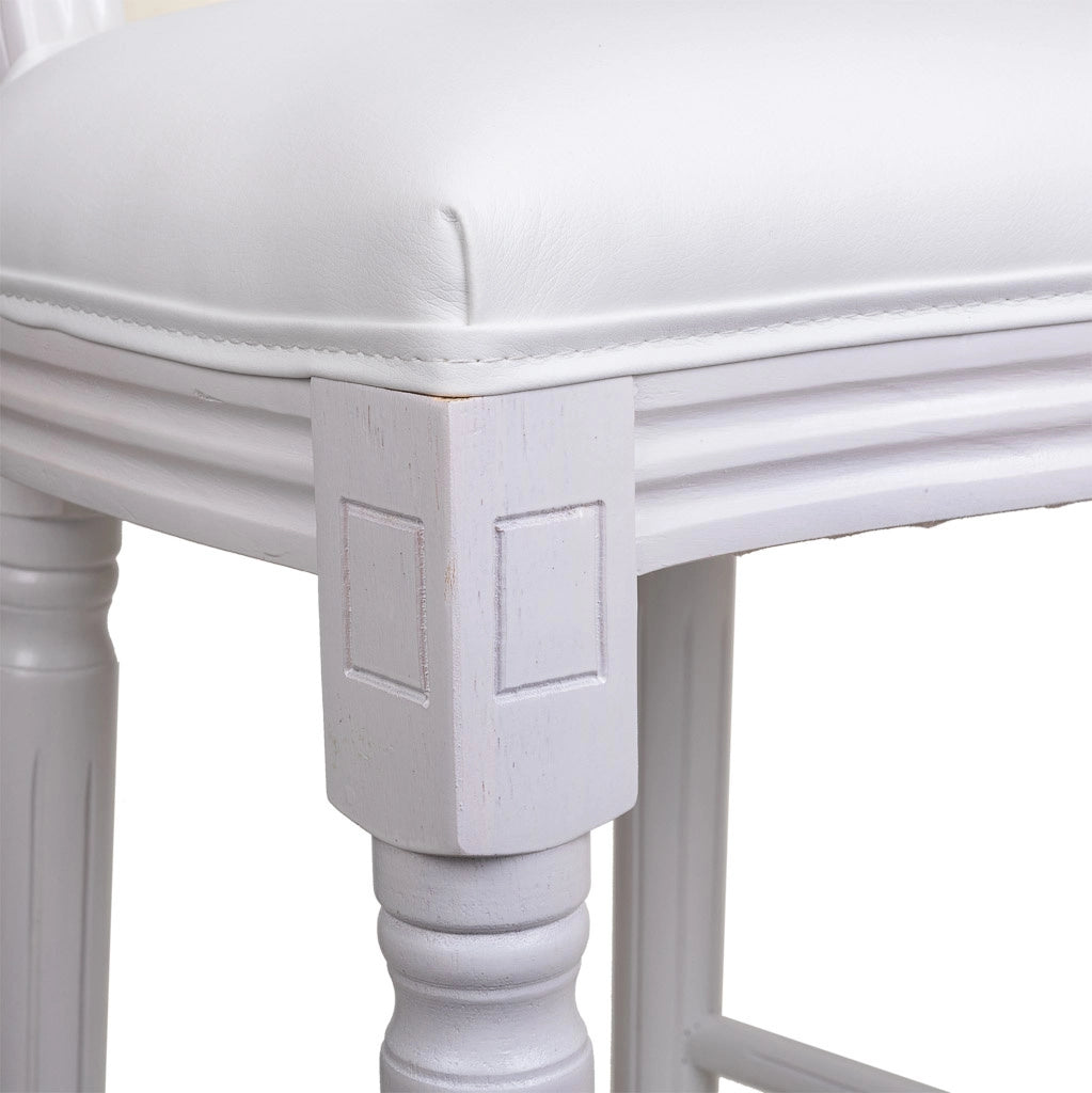 Sgabello in legno bianco 52x46x116h