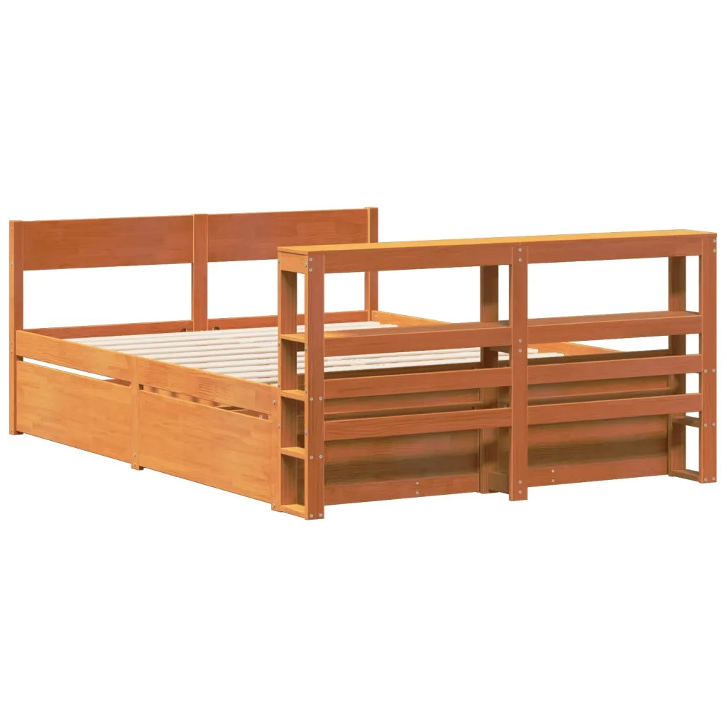 vidaXL Letto senza Materasso Marrone Cera 160x200 cm in Legno di Pino