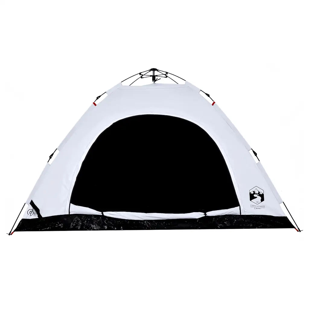 Tenda per 5 Persone-Tenda da campeggio Bianca Tessuto Oscurante a Rilascio Rapido