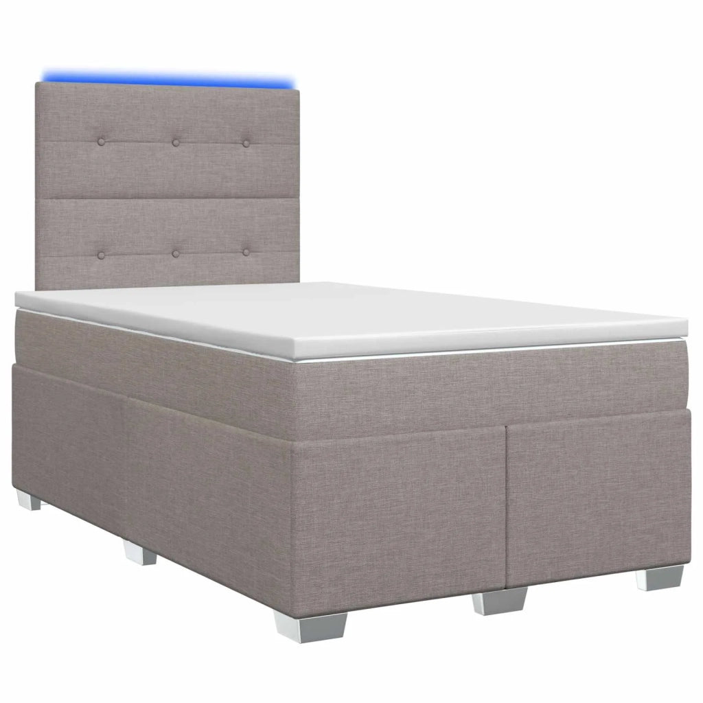 Letto box spring con materasso Tortora 120 x 190 cm Tessuto 3454828