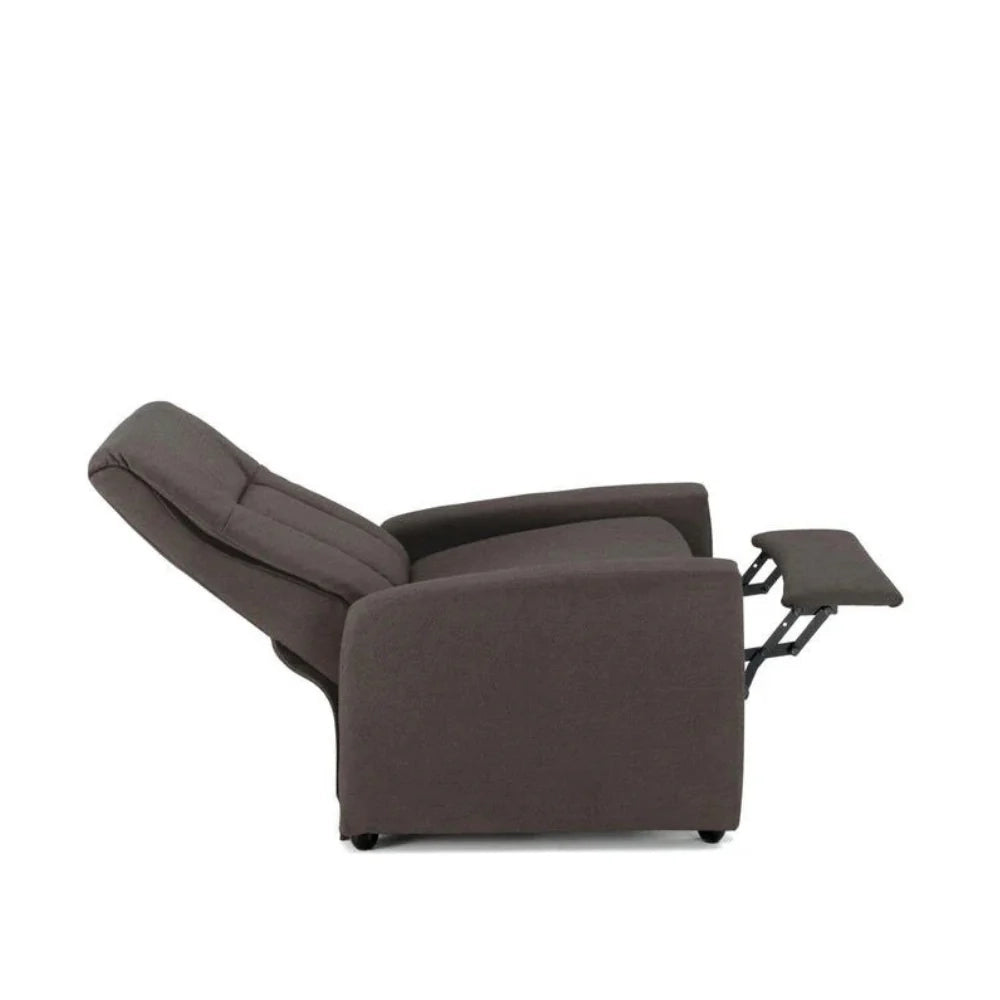 Poltrona reclinabile relax manuale con poggiapiedi Recline in microfibra grigio | Duzzle
