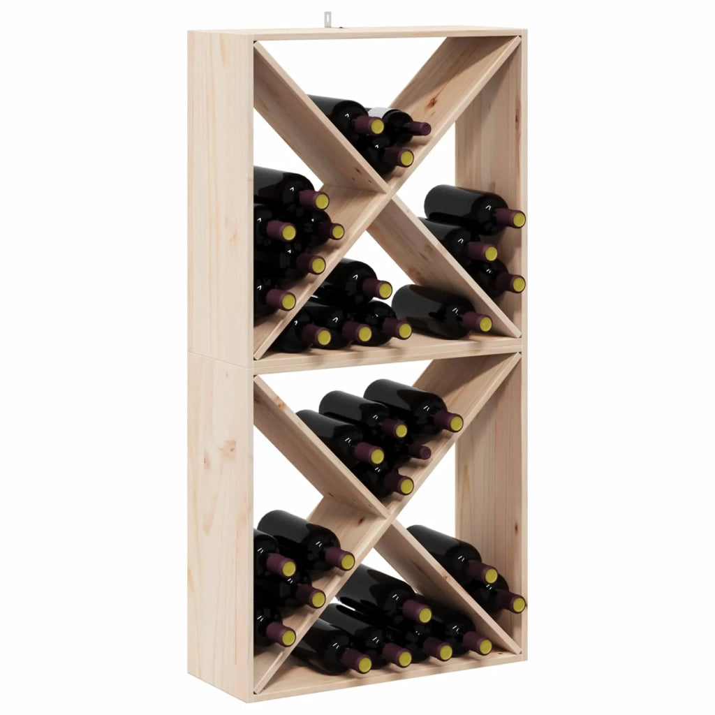 Portabottiglie 2 pcs Naturale 62 x 25 x 62 cm Pino massello 893314