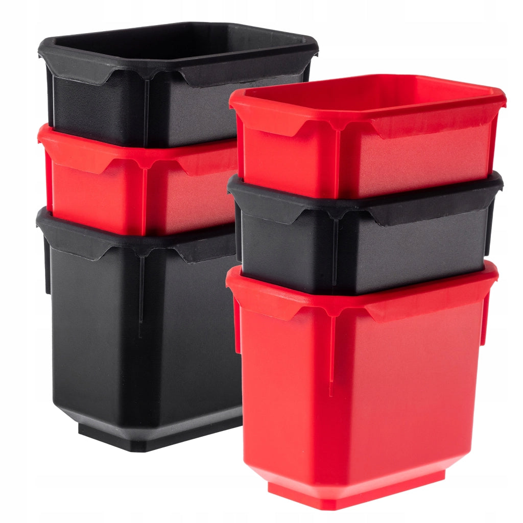 Set di 6 contenitori organizer in plastica KADAX per officina.