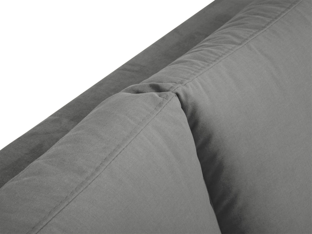 Cosmopolitan Design - Divano angolare sinistro "Hastings" 5 posti in velluto grigio 