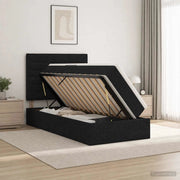 Letto con contenitore e materasso Nero 90 x 190 cm Tessuto 3459410