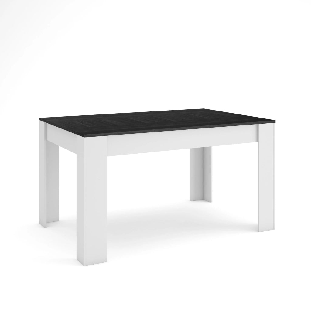 Tavolo da Pranzo, 140x90x76cm, Per 6 persone, Tavolo Cucina, Nero e Bianco RF3648