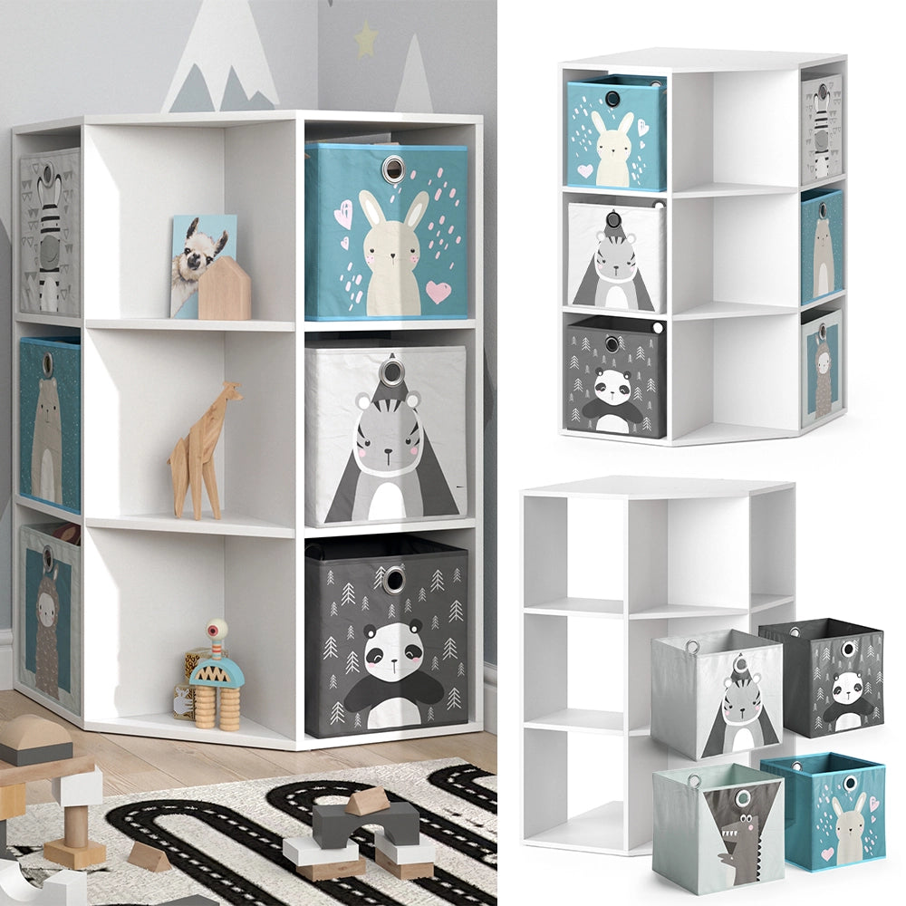 Vicco Libreria bambini Bianco 64 x 107.8 cm con 4 scatole pieghevoli