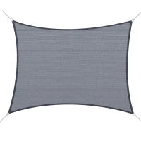 Tenda a Vela Parasole Rettangolare per Terrazzo e Giardino, 400x610cm, Grigio