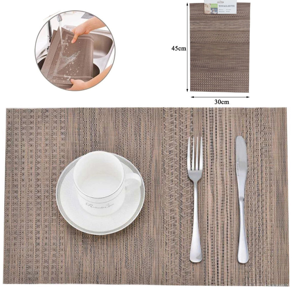 Trade Shop - Tovaglietta Tovagliette All'americana Colazione Cucina 30 X 45 Cm Marrone Chiaro -
