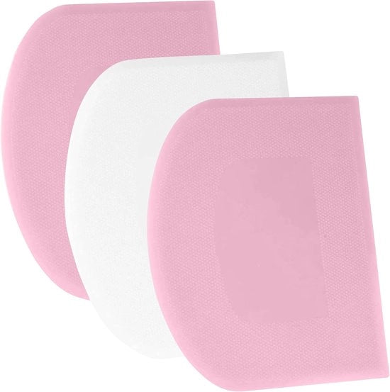 Accessorio per la decorazione di dolci, antiscivolo, bordi e angoli in plastica, schiaccia morbido, accessorio per decorare torte, utensile per la forma, adatto per la taglia dei dolci. 12*9.5cm. Rosso * 2 pezzi + Bianco