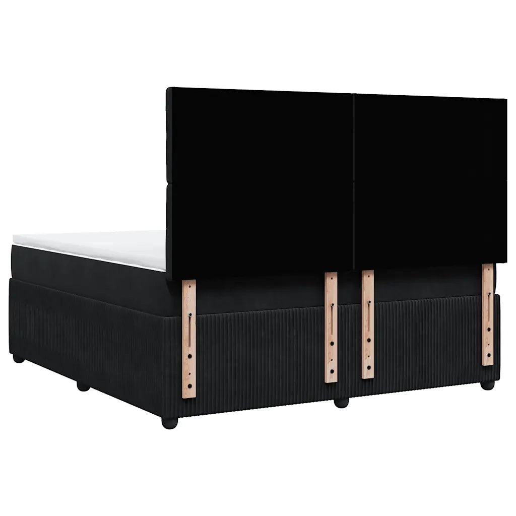 Giroletto a Molle con Materasso Nero 180x200 cm in Velluto 3294720