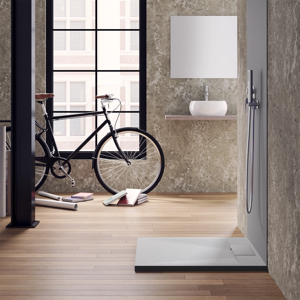 Piatto doccia 80x80 effetto pietra colore grigio | Cosmos