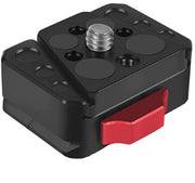 Piastra di connessione rapida 38 mm - Piastra V-slot - Lega di alluminio - Foro di posizionamento 1/4 pollice - Per stabilizzatori - Inclusa chiave/chiave a molla - Piastra di connessione rapida per camera