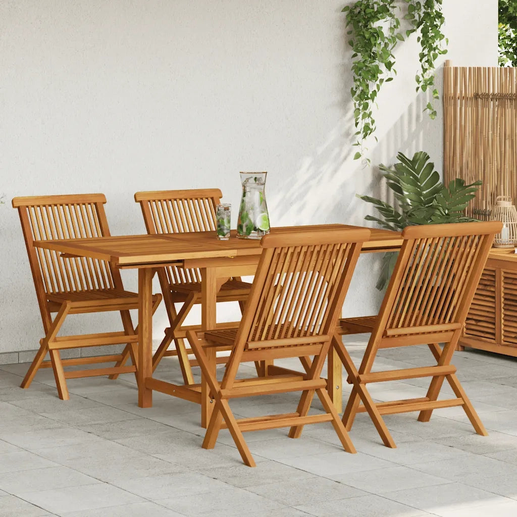 Set da Pranzo da Giardino 5 pz in Legno Massello di Teak 3059593