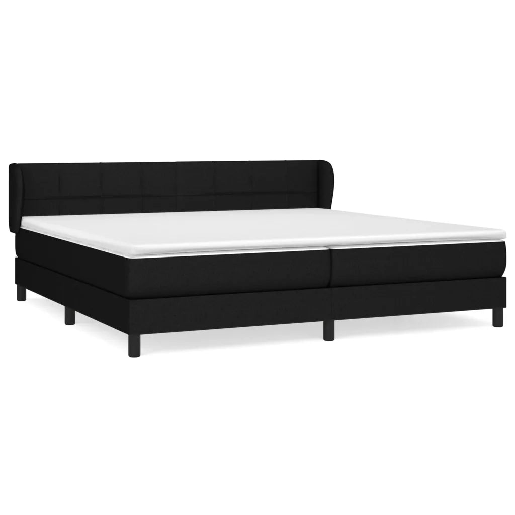 Giroletto a Molle con Materasso Nero 200x200 cm in Tessuto 3126271