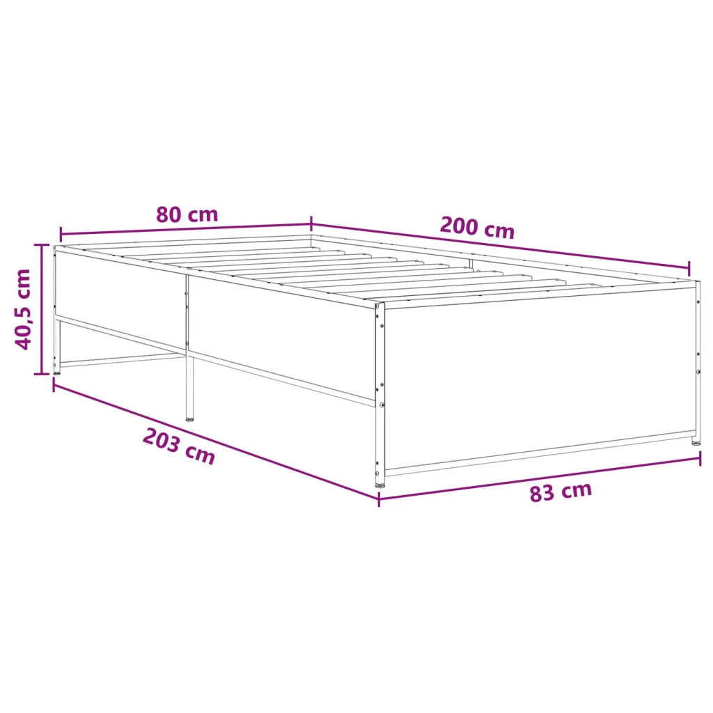 Struttura del letto Rovere Artigianale 80 x 200 cm 8009100