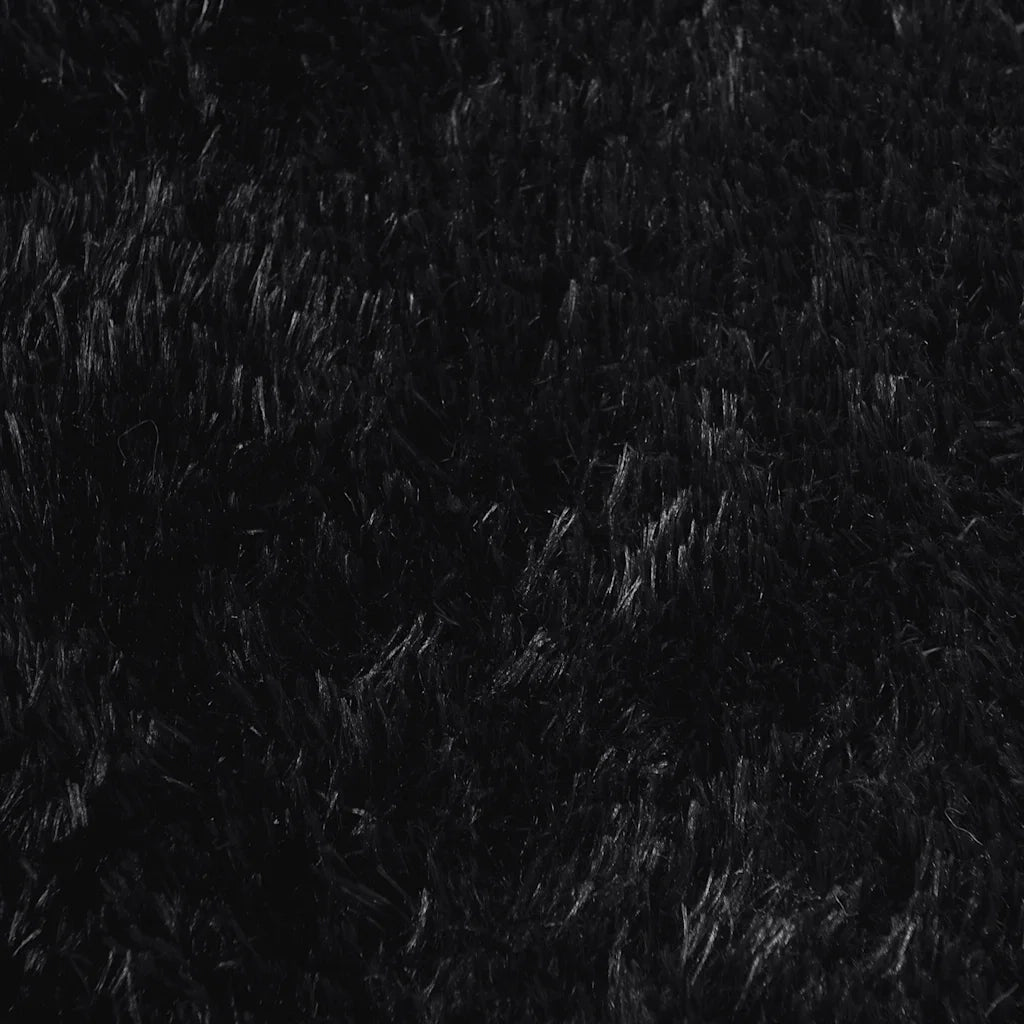 Tappeto Shaggy a Pelo Lungo NAVARRA Nero 100x100 cm poliestere 4102894