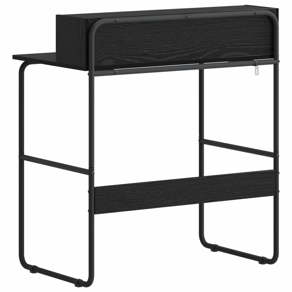 Scrivania con Spazio di Archiviazione Rovere Nero 8008020